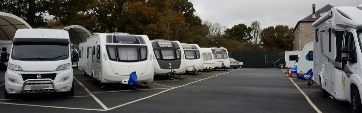 Touring caravans stored on allocated plots